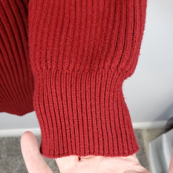 Pink Lily Ribbed Sweater Dress Womens’s Size Small S Deep Red Super Soft / A247 - Picture 4 of 7